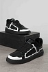 Кожаные кроссовки с мехом Balmain low-top - Black / White