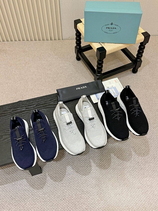 Мужские текстильные кроссовки Prada