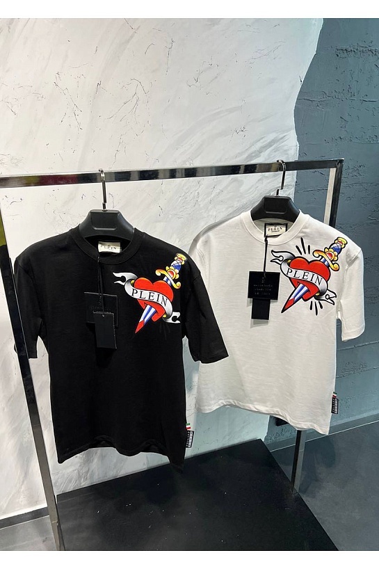 Мужская чёрная футболка Philipp Plein SS Love