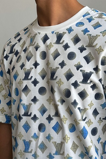 Белая оверсайз футболка Louis Vuitton Monogram All-over   