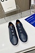 Синие кожаные кроссовки Ermenegildo Zegna