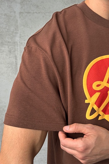 Коричневая оверсайз футболка Louis Vuitton Nigo Heart Logo   