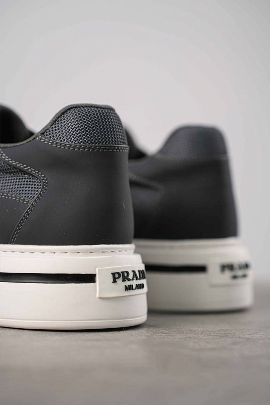 Комбинированные кроссовки Prada logo-stripe - Grey
