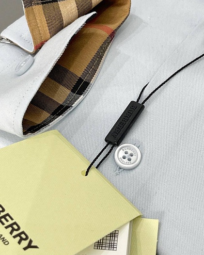 Мужская рубашка Burberry logo-embroidered - Blue   