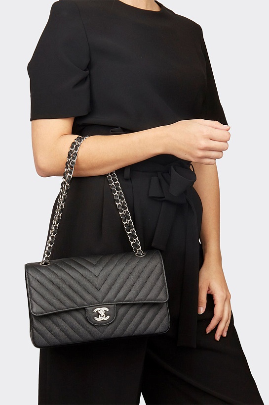 Женская кожаная сумка Chanel Medium Classic Double Flap 25x16x7 см