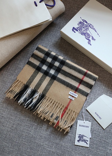 Шарф Burberry two-tone Check premium 168x30 см - Chestnut   