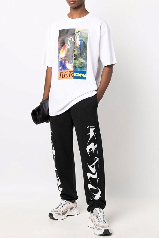 Белая оверсайз футболка Heron Preston Split Light Herons
