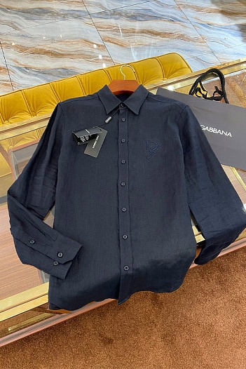 Льняная рубашка Dolce & Gabbana Premium - Navy   