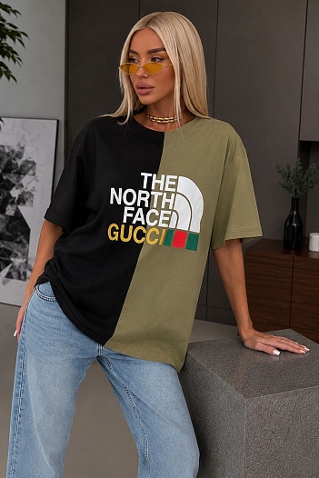 Женская оверсайз футболка Gucci x The North Face Collaboration   