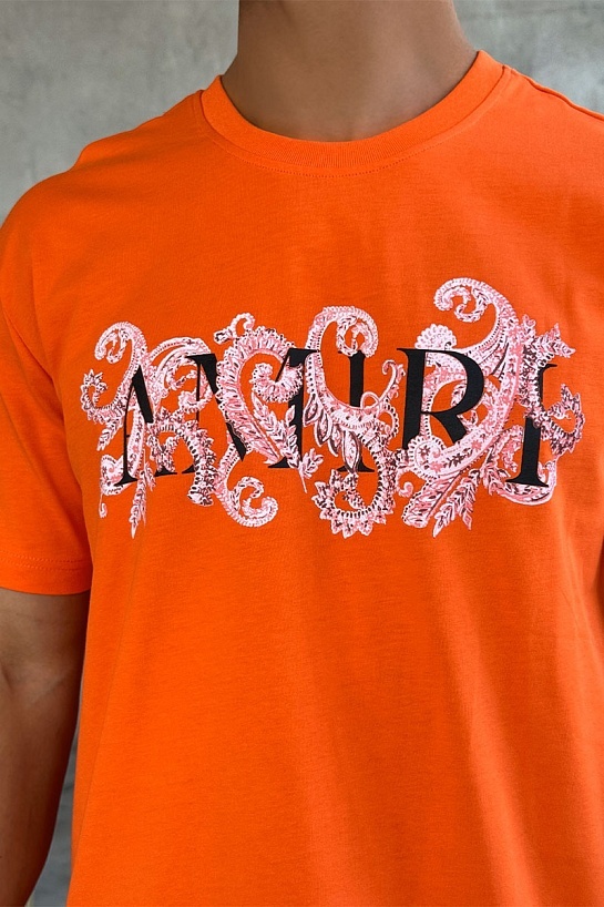 Оранжевая оверсайз футболка Amiri