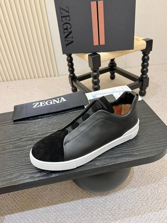 Мужские кроссовки Ermenegildo Zegna Triple Stitch - Black