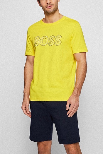 Мужская футболка Hugo Boss жёлтого цвета   