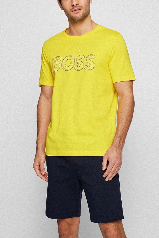 Мужская футболка Hugo Boss жёлтого цвета