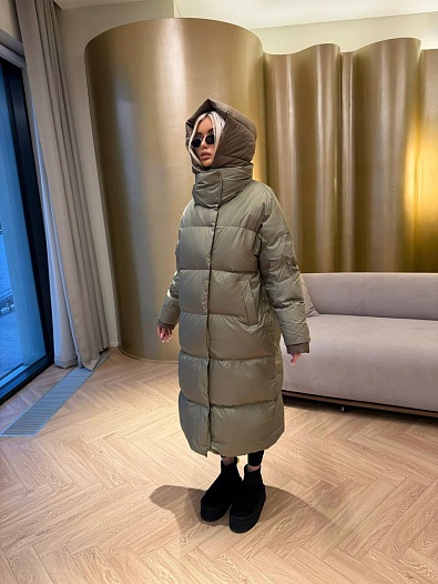 Женский пуховик с капюшоном Max Mara premium - Green   