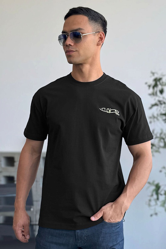 Мужская чёрная футболка Dior x Lewis Hamilton