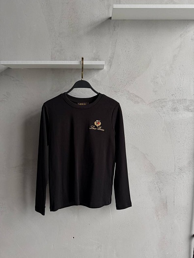 Чёрный женский лонгслив Loro Piana premium   