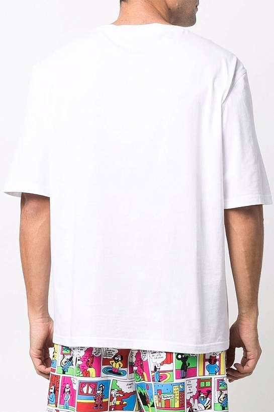 Белая оверсайз футболка Moschino colourblocked logo