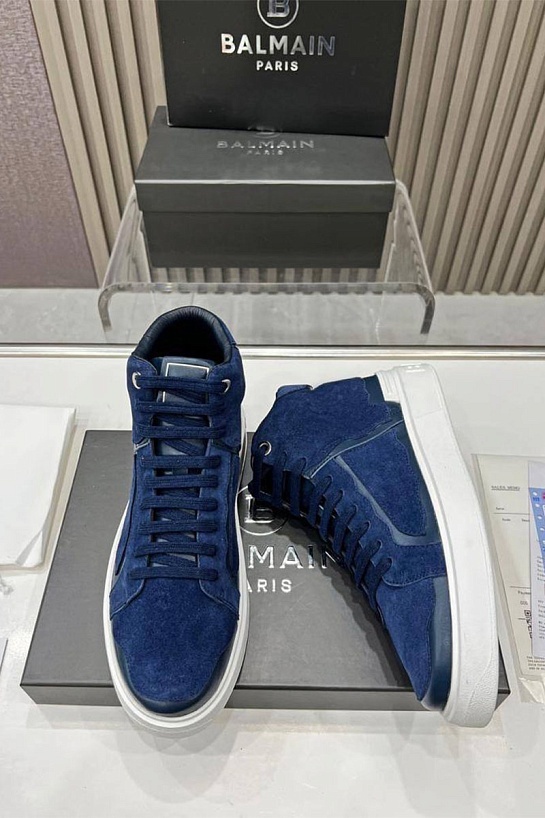 Замшевые кроссовки Balmain Paris High-Top