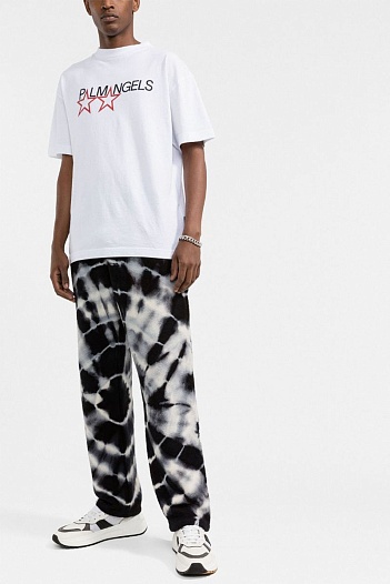 Белая оверсайз футболка Palm Angels Racing Stars   