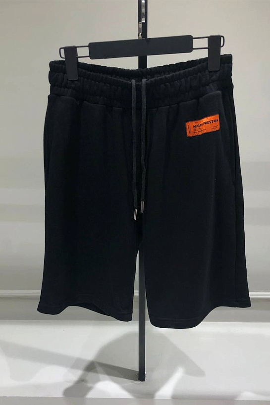 Мужские чёрные шорты Heron Preston logo-patch