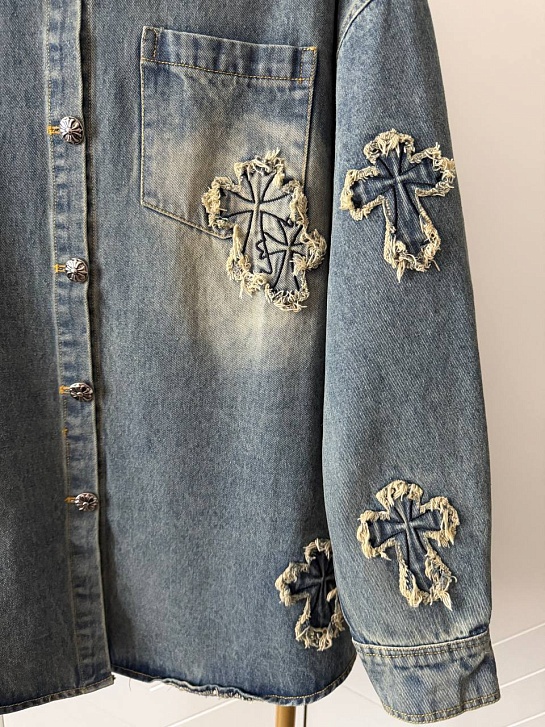 Женская джинсовая куртка Chrome Hearts premium