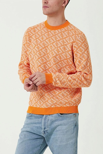 Мужской джемпер Fendi Jacquard FF - Orange   