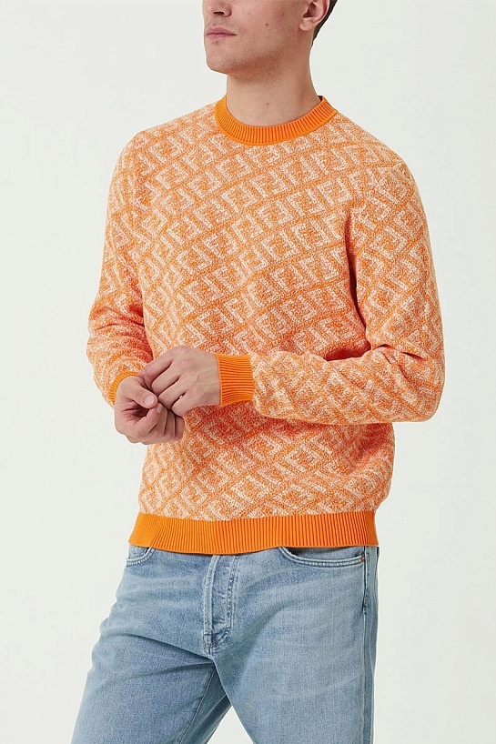 Мужской джемпер Fendi Jacquard FF - Orange