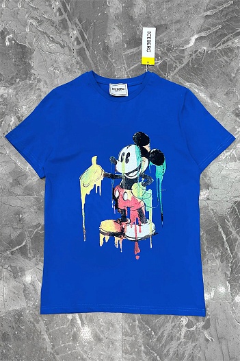 Синяя футболка Iceberg Mickey Mouse   