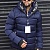 Утеплённая куртка тёмно-синего цвета Moncler logo-patch