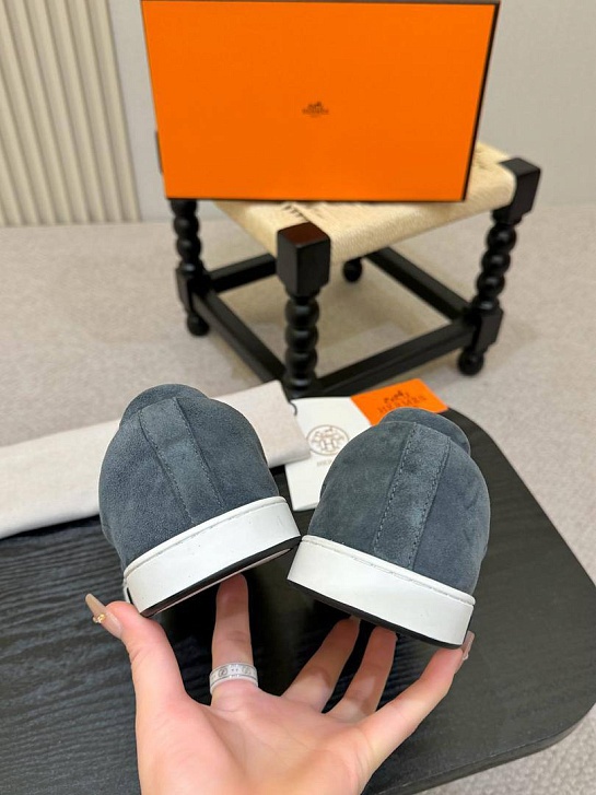 Мужские замшевые слипоны Hermes Kiddy - Grey