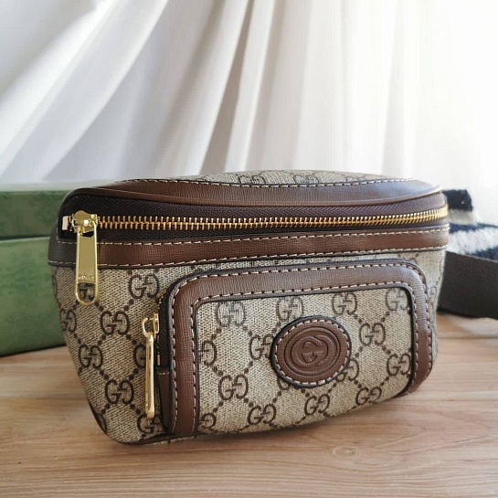 Сумка на пояс Gucci Interlocking G 23x12x2.5 см - Brown