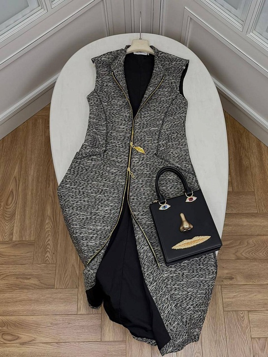 Женское платье на молнии Schiaparelli premium - Grey