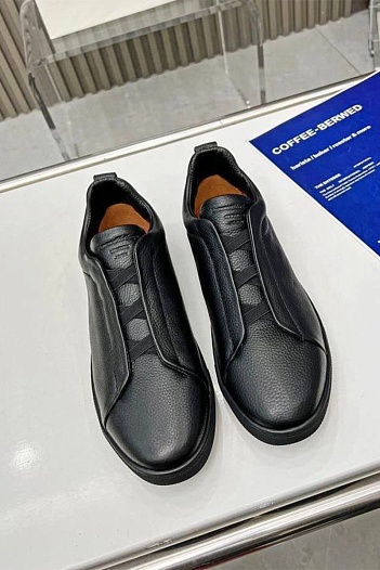 Мужские кроссовки Ermenegildo Zegna Triple Stitch - Black   