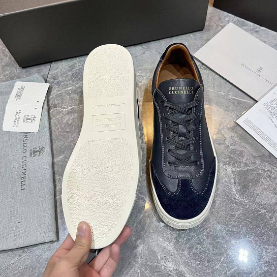 Мужские комбинированные кроссовки Brunello Cucinelli