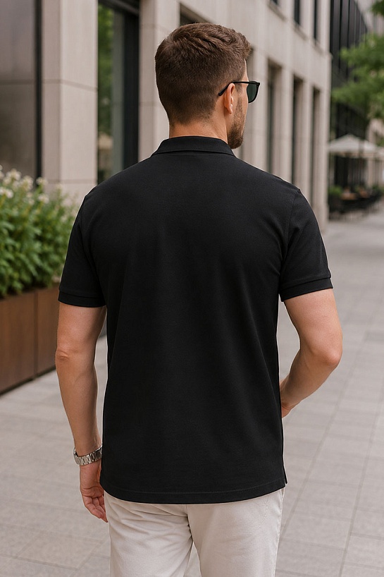 Мужское чёрное поло Hugo Boss classic badge