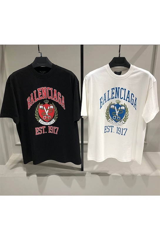 Оверсайз футболка Balenciaga est.1917 - White
