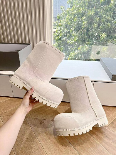Женские ботинки Balenciaga Alaska Fur Bootie premium - White   