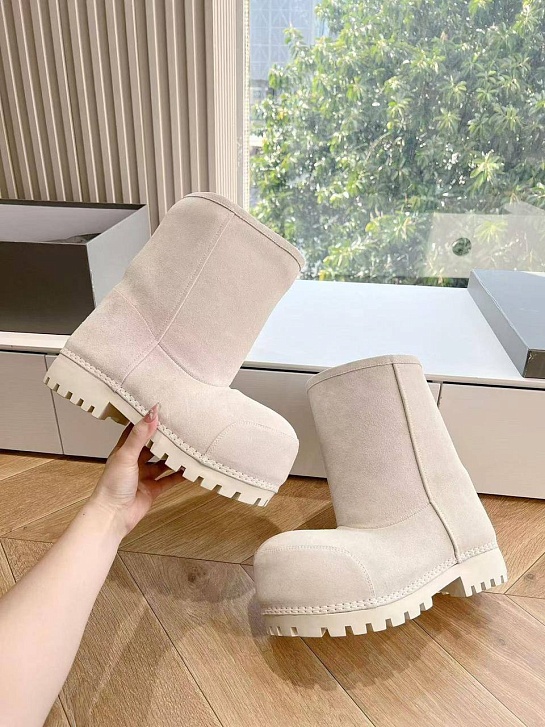 Женские ботинки Balenciaga Alaska Fur Bootie premium - White