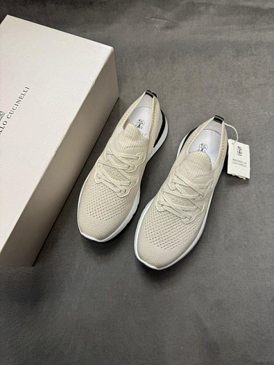 Мужские кроссовки Brunello Cucinelli knitted - Beige   