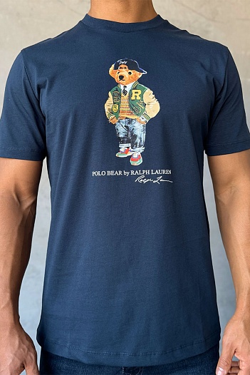 Мужская футболка Polo Ralph Lauren Varsity Bear - Navy   