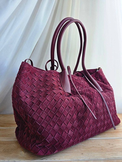 Замшевая сумка Bottega Veneta intrecciato 42x26   
