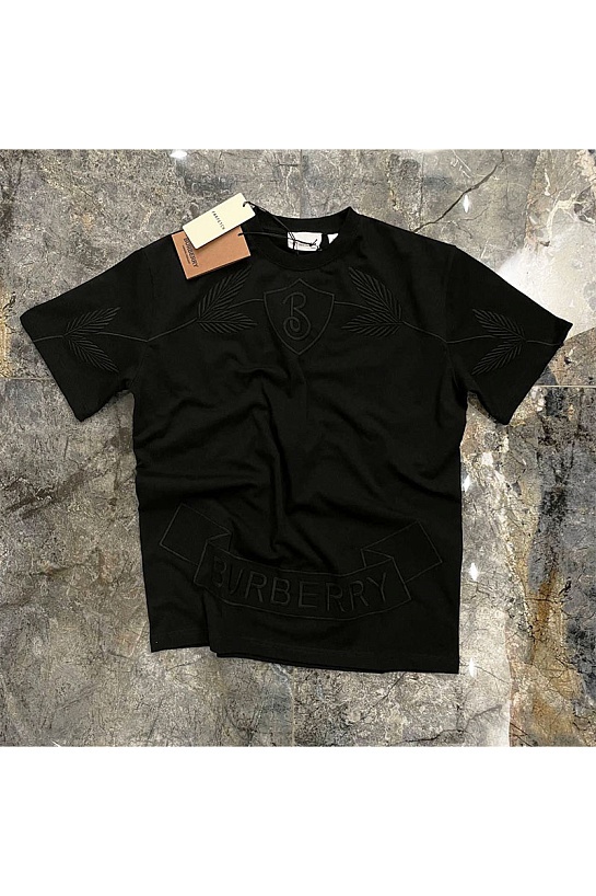 Чёрная оверсайз футболка Burberry Oak Leaf Crest