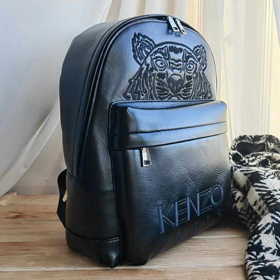 Мужской кожаный рюкзак Kenzo Kampus Tiger  40x31 - Black