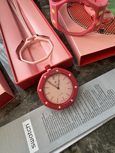 Часы Audemars Piguet × Swatch Royal Pop Otto Rosso premium    