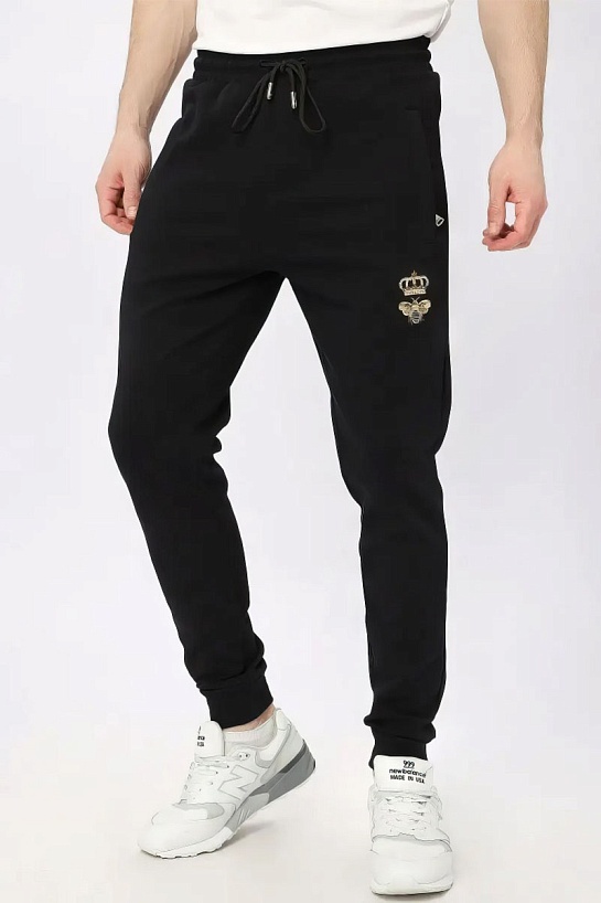 Чёрные спортивные штаны Dolce & Gabbana bee crown embroidered