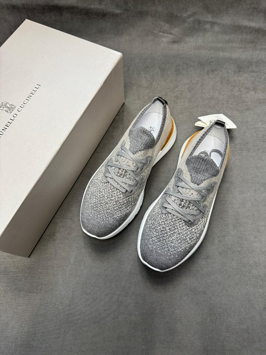 Мужские кроссовки Brunello Cucinelli knitted - Grey