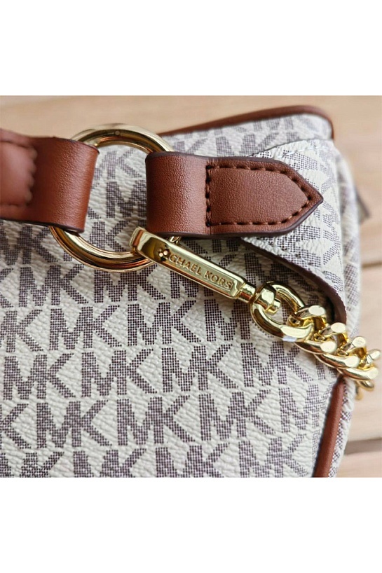 Кожаная поясная сумка Michael Kors Perry 27x14 см - White