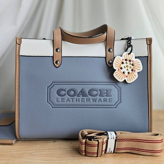 Женская кожаная сумка Coach Field Tote 29x22 см (4 расцветки)