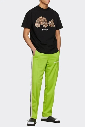 Чёрная оверсайз футболка Palm Angels Leopard Bear   