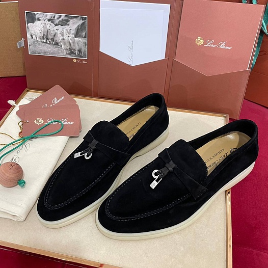 Женские замшевые лоферы Loro Piana Summer Charms Walk premium   